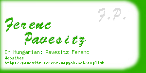 ferenc pavesitz business card